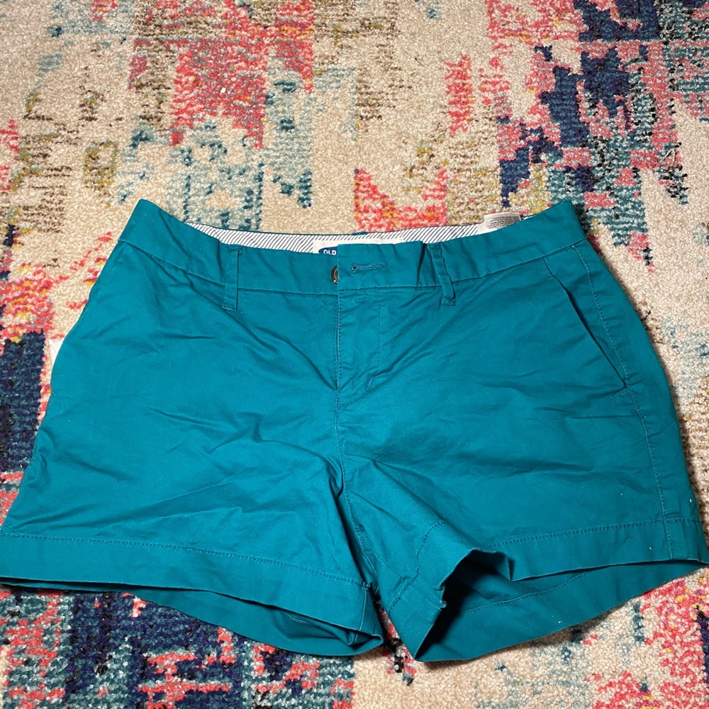 Teal midi shorts